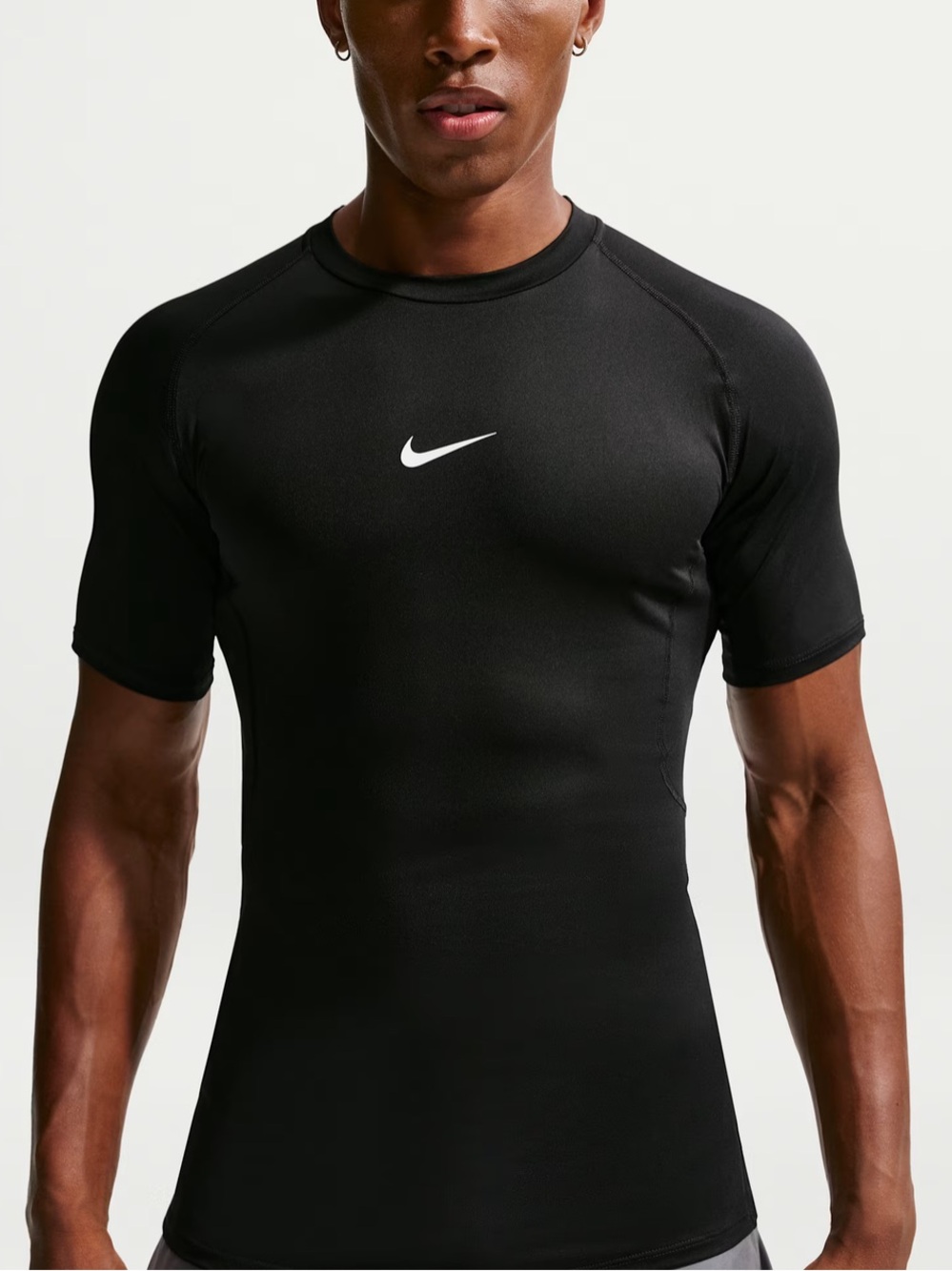 Nike Mens Black Dri-FIT Tight Short-Sleeve Fitness top